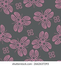 Seamless beautiful vintage flower pattern textile design