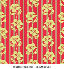 Seamless beautiful vintage flower pattern textile design
