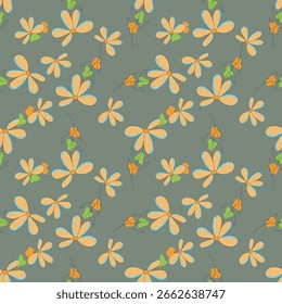Design têxtil de padrão de flor vintage perfeito