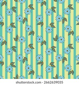 Seamless beautiful vintage flower pattern textile design
