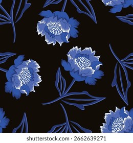 Diseño textil hermoso sin costuras del patrón de la flor del vintage