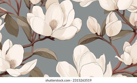 seamless beauty background with peony