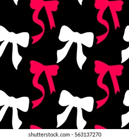 Seamless beauty bow pattern. Cute fashion illustration. Decorative background.