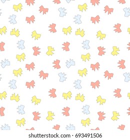 Seamless beauty bow pattern. Cute fashion illustration. Decorative background.