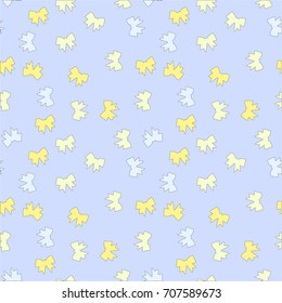 Seamless beauty bow pattern. Cute fashion illustration. Decorative background.