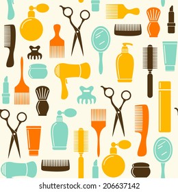 Seamless beauty salon background 