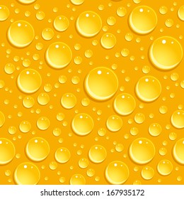 Seamless beer foam background with drops. vector