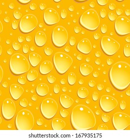 Seamless beer foam background with drops. vector