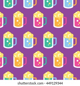 Seamless Beer Glass Pattern Vector