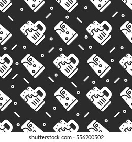 Seamless beer pattern. Oktoberfest background. Saint Patrick design.
