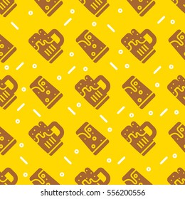Seamless beer pattern. Oktoberfest background. Saint Patrick design.