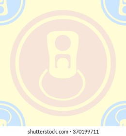 Seamless beer or soda can top with lock and ring.