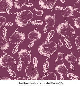 Seamless beet pattern. Vegetable sketch background