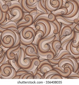 Seamless beige abstract hand-drawn waves pattern, wavy background. Seamless pattern can be used for wallpaper, pattern fills, web page background,surface textures.