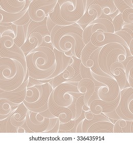 Seamless beige abstract hand-drawn waves pattern, wavy background. Seamless pattern can be used for wallpaper, pattern fills, web page background,surface textures.