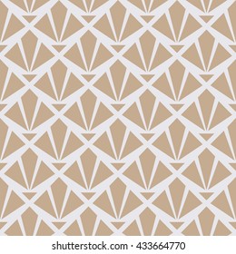 Seamless beige art deco diamond rays pattern vector