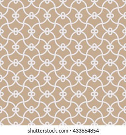 Seamless beige art deco tangled pattern vector