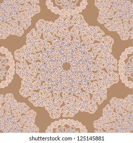 Seamless beige background with openwork circles