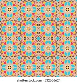 Seamless beige background with pattern in baroque style.