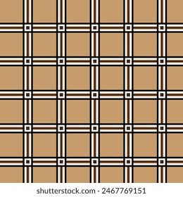 Seamless beige black and brown fashion plaid pattern 