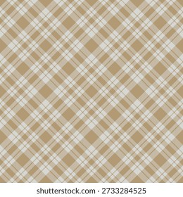 Padrão de verificação de cor bege sem costura.Padrão de repetição xadrez.Design quadriculado para impressões.Tecido tartã repetido. Vetor tecido escocês.Ekose textura.Madras flanela.Linha do verificador.Stripe gingham.