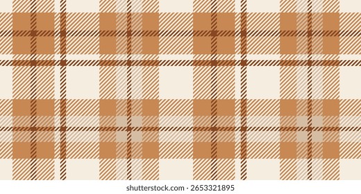 A seamless beige and cream tartan plaid pattern with subtle diagonal details, ideal for textiles, home decor, and rustic themes.