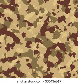 Seamless Beige Desert Fashion Camouflage Pattern Vector