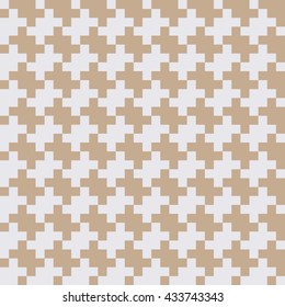 Seamless beige diagonal pixel textile patches pattern vector