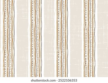 Seamless beige farmhouse style dot stripes texture. Woven linen cloth pattern background. Line striped closeup weave fabric for kitchen towel