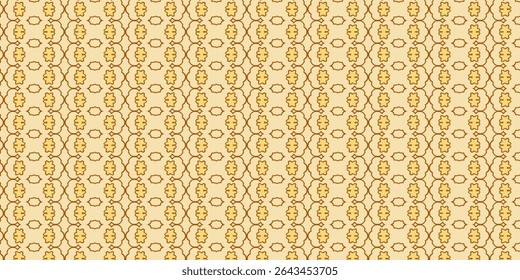 Padrão floral bege uniforme com simetria ornamentada e elegância clássica. Perfeito para papel de parede, tecido ou fundos vintage.