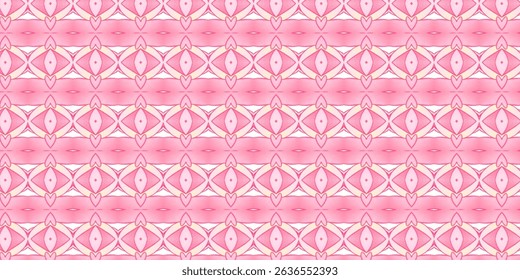 Seamless Beige Geometric Pattern with Heart Motif – Vintage Style Background