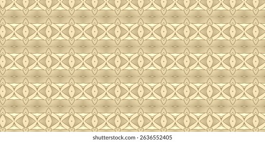 Seamless Beige Geometric Pattern with Heart Motif – Vintage Style Background