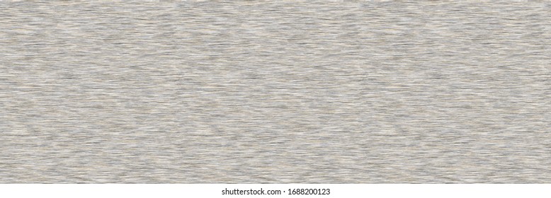 Seamless beige grey variegated marl heather texture border background. Woven with blotched striped fabric style banner. Abstract vector pattern edge design.  Mottled melange space dye ribbon trim