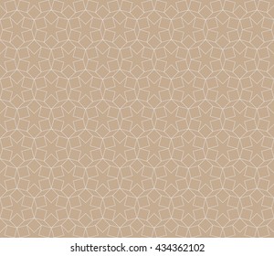 Seamless beige islamic hexagonal star ethnic geometric pattern vector