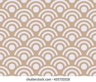 Seamless beige japanese rising sun pattern vector