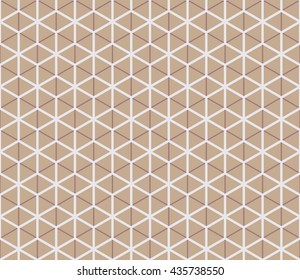 Seamless beige overlaying isometric hexagonal grids pattern vector