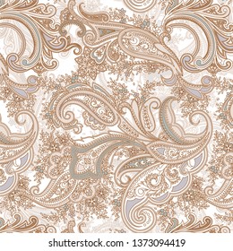 seamless  beige paisley pattern 