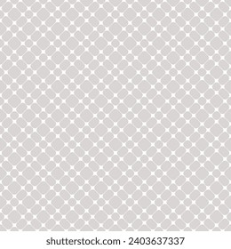 Seamless beige pattern with geometric lattice design. Vector abstract background with simple nodes and thin diagonal lines. Minimalist repeat texture for modern ornament, decor, carpet, bedding