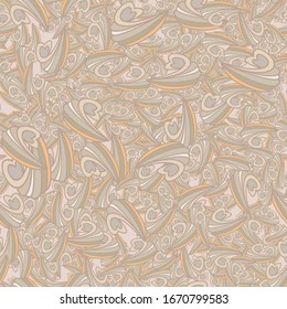 Seamless beige pattern with swirls.