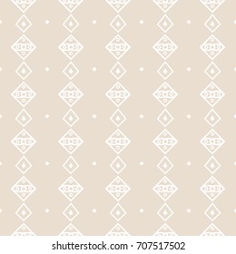 Seamless beige pattern with white rhombuses and circles.