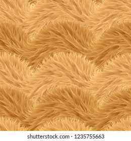 Seamless of beige vector furry pattern. Fluffy background. Safari backdrop