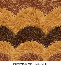 Seamless of beige vector furry pattern. Fluffy background. Safari backdrop