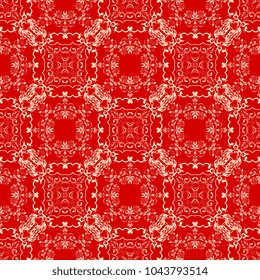 Seamless beige wallpaper pattern in vintage style. Seamless floral ornament on background. Seamless pattern for your design. Wallpaper pattern