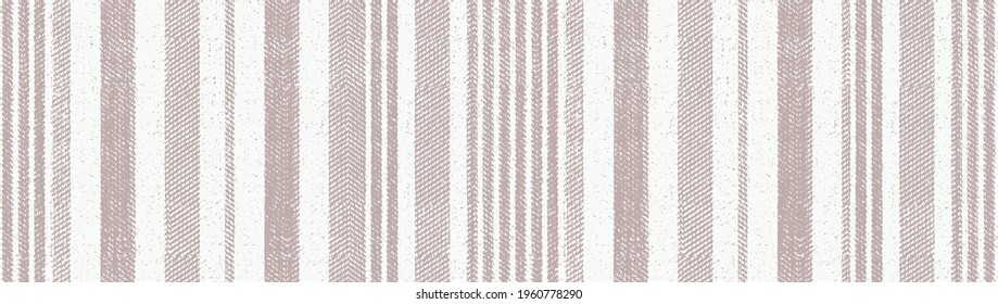 Seamless beige white
 farmhouse style stripes texture. Woven linen cloth pattern background. Line striped closeup weave fabric for kitchen towel material. Pinstripe fiber picnic table cloth - Shutterstock ID 1960778290