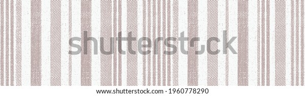 Seamless beige white\
 farmhouse style stripes\
texture. Woven linen cloth pattern background. Line striped closeup\
weave fabric for kitchen towel material. Pinstripe fiber picnic\
table cloth