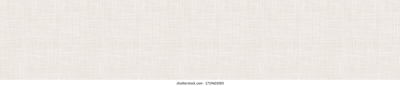 Seamless beige woven linen texture border background. Ecru flax hemp fiber natural pattern. Organic fibre close up weave fabric for surface material. Ecru natural gray cloth textured banner ribbon.