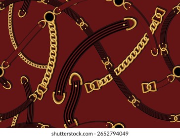 Cinturón sin costuras y patrón de cadena. Diseño para tela, Fondo de pantalla, envoltura, fondo.