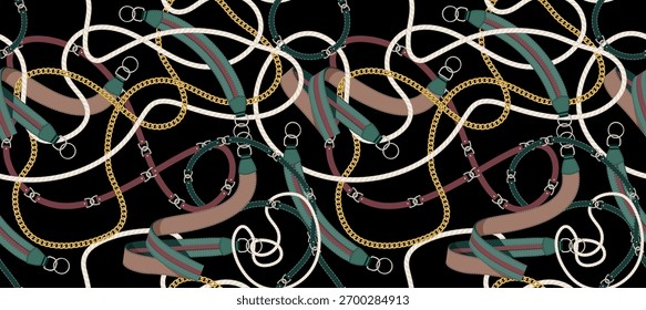 Cinturón sin costuras, cuerda y patrón de cadena. Diseño para tela, Fondo de pantalla, envoltura, fondo.