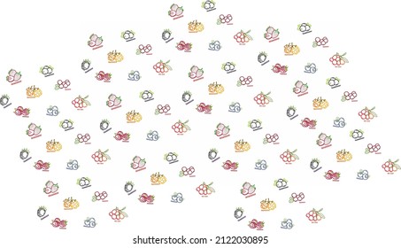 Seamless berries pattern, hand drawn berries illustration isolated in white background, background for textile, design, and various purpose, cute illustration. 