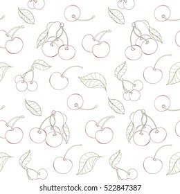 Seamless berry pattern can be used for wallpaper, website background, wrapping paper, invitation, flyer, banner or website. Hand drawn vector illustration of fruit background.